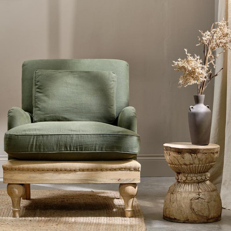 greige Deconstructed Linen Armchair - Various Colour Options