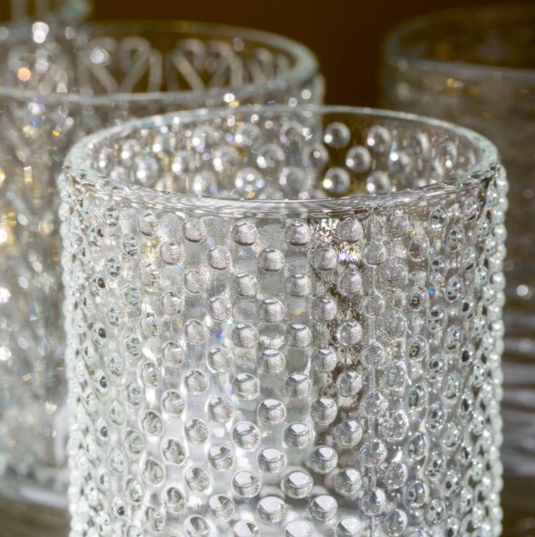 Greige Decorative Glass Tealight Holders - Set Of Four