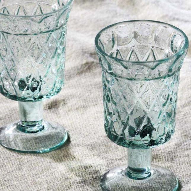Greige Decorative Recycled Glass Wine Glasses - Set Of Four