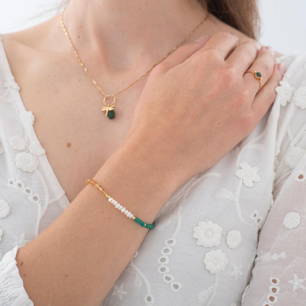 Greige Desire Citrine Aventurine Gold Bracelet - A Beautiful Story