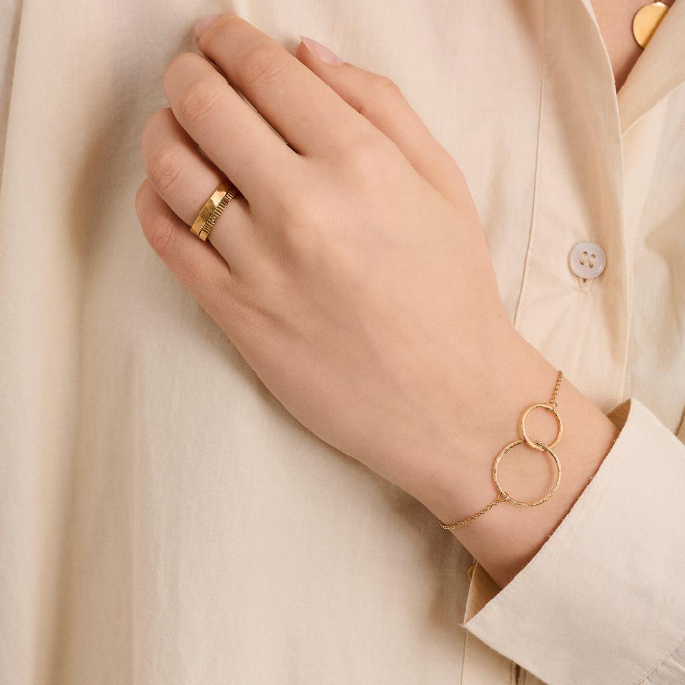 Greige Double Plain Circles Bracelet - Silver - Pernille Corydon