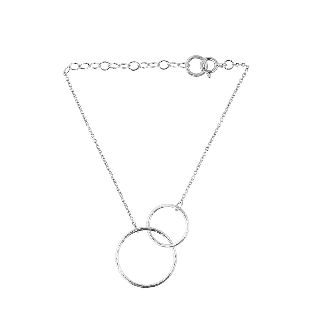 greige Double Plain Circles Bracelet - Silver - Pernille Corydon