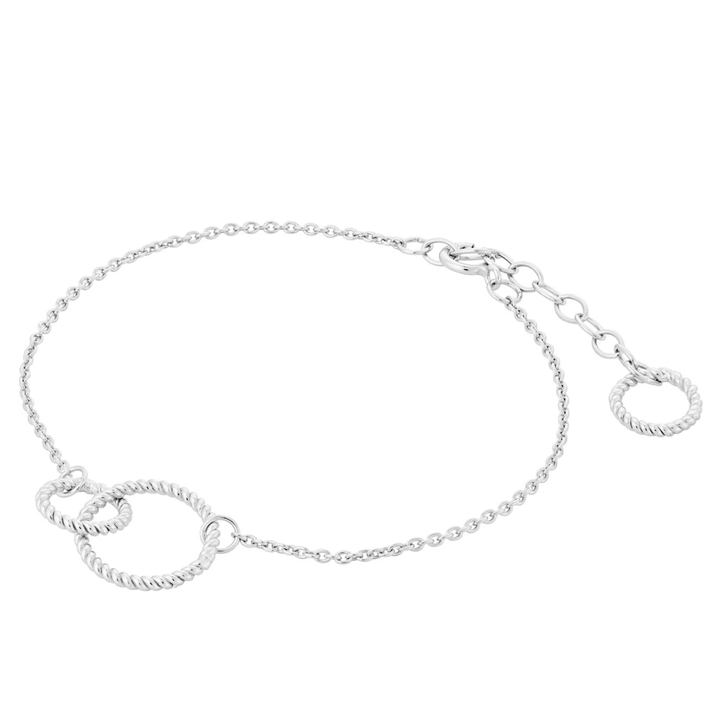 greige Double Twisted Circles Bracelet - Silver - Pernille Corydon