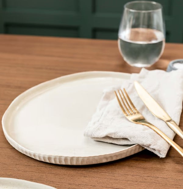 Greige Earthenware Oval Serving Plate - Two Size Options