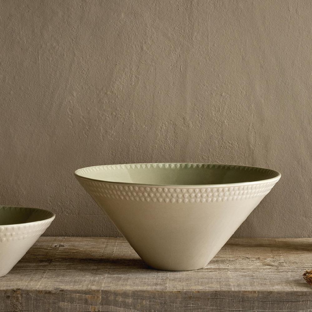 Greige Ela Dinnerware Range - Sage Green - Serving Bowl