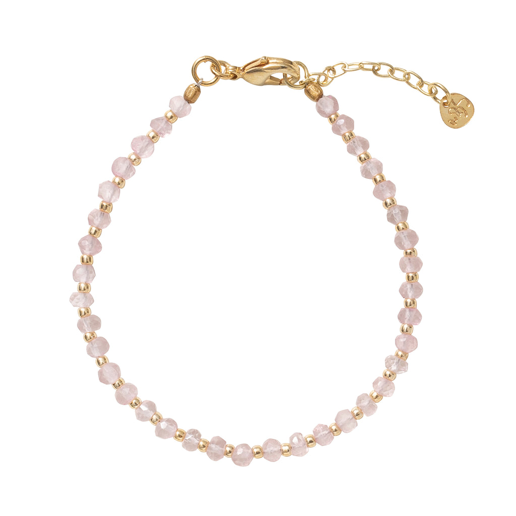 greige Energy Rose Quartz Gold Bracelet - A Beautiful Story