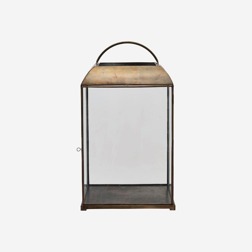 Greige Extra Large Mandurai Antique Brass Lantern - H70.5cm