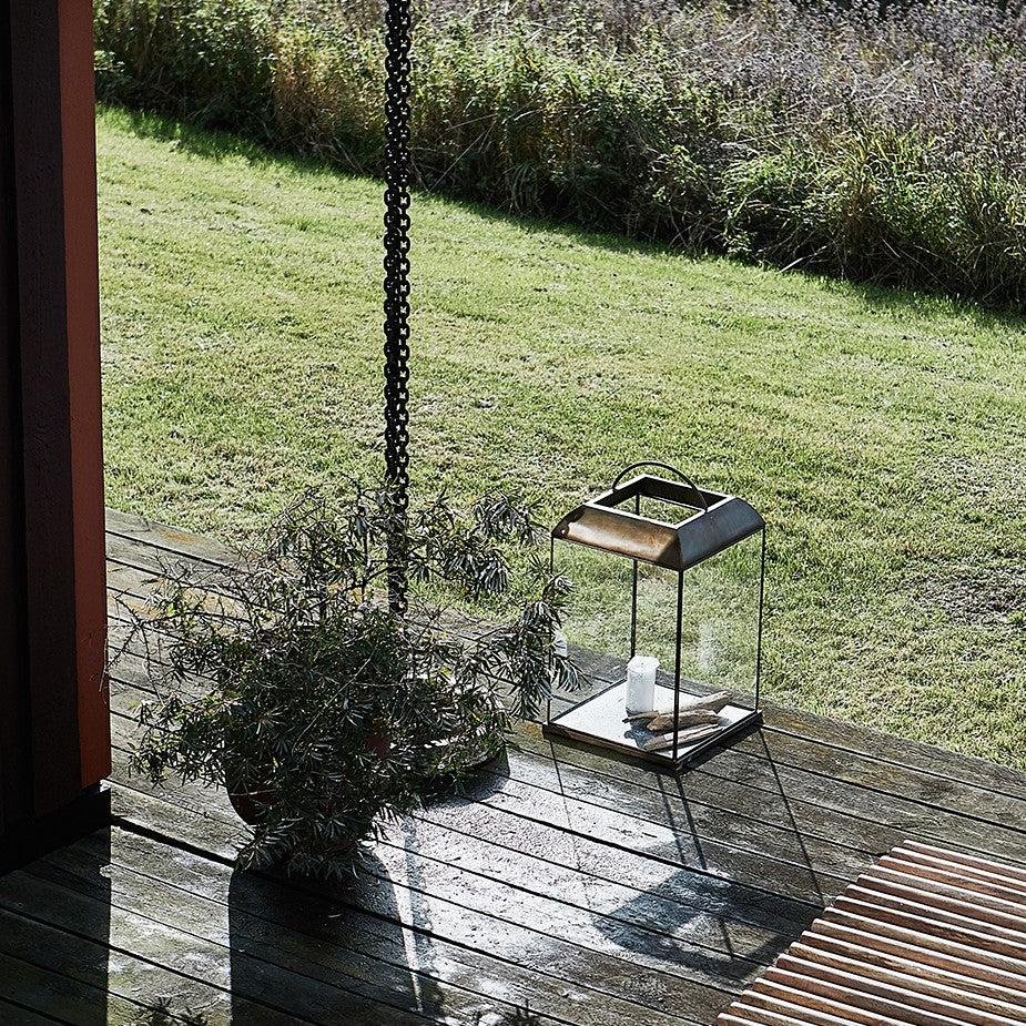 Greige Extra Large Mandurai Antique Brass Lantern - H70.5cm