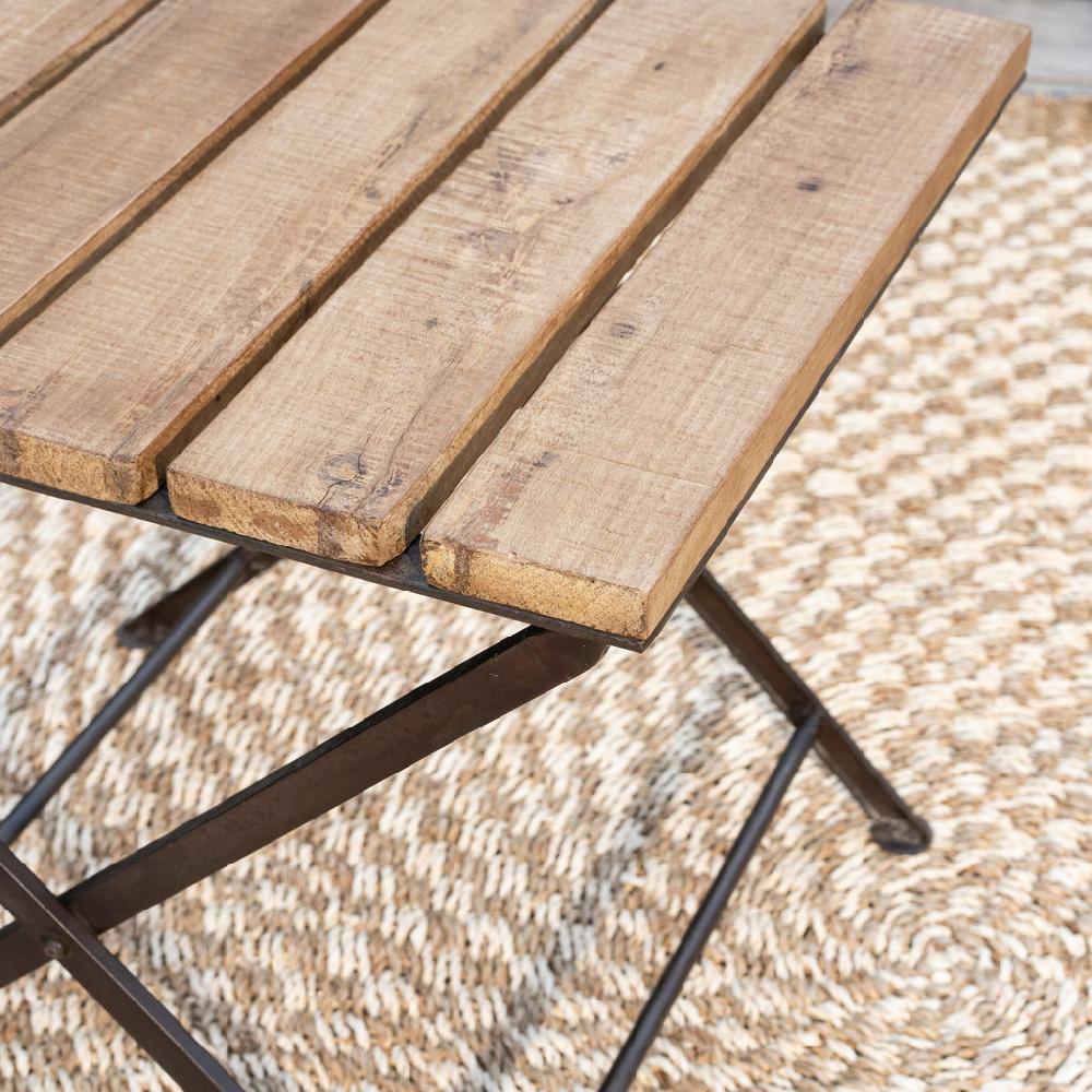 Greige Folding Reclaimed Wood & Iron Chairs - Set Of Two