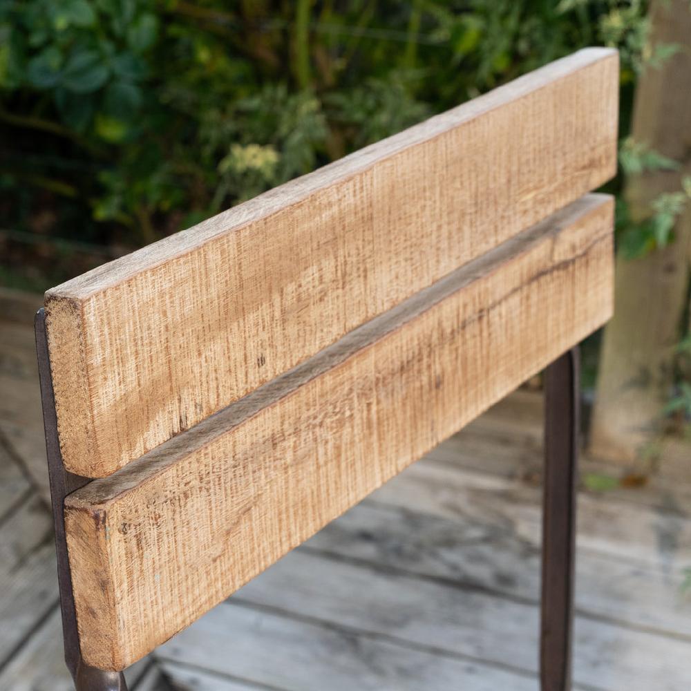 Greige Folding Reclaimed Wood & Iron Chairs - Set Of Two