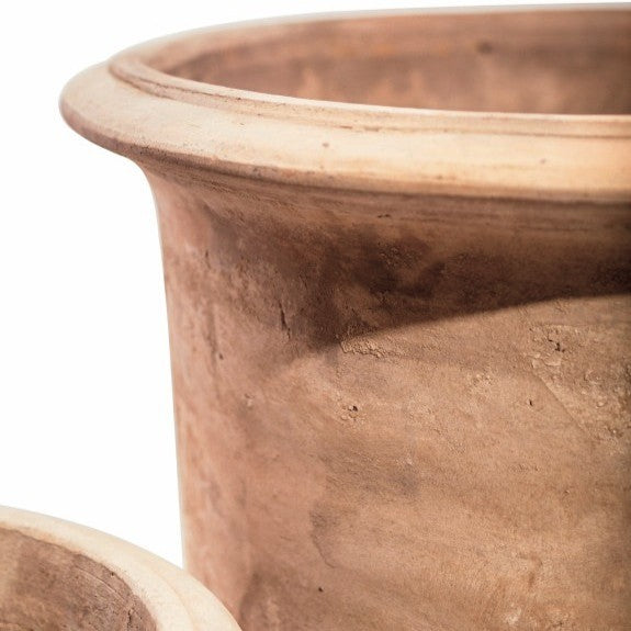 Greige Footed Terracotta Planter - Paxos - Three Size Options