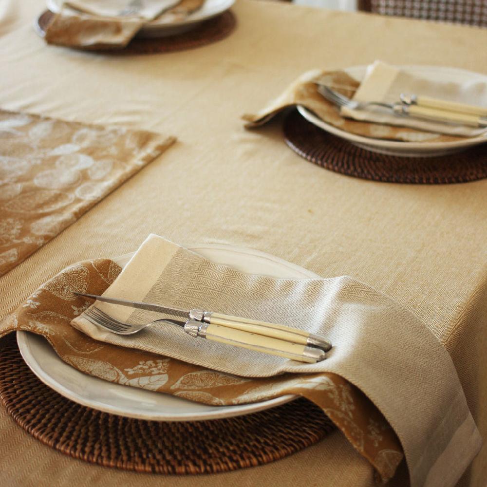 Greige Four Recycled Cotton Napkins - Lemons - Golden Yellow
