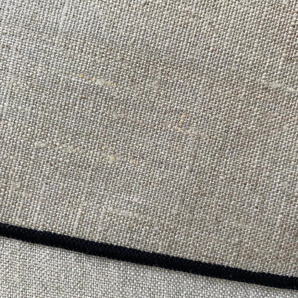 Greige Four Stone Washed Linen Placements With Wipeable Coating