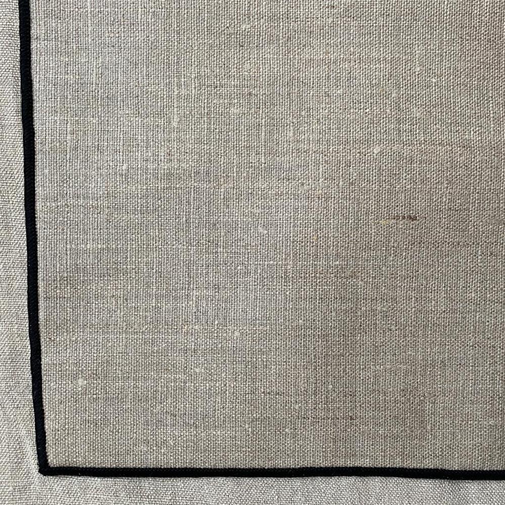 Greige Four Stone Washed Linen Placements With Wipeable Coating