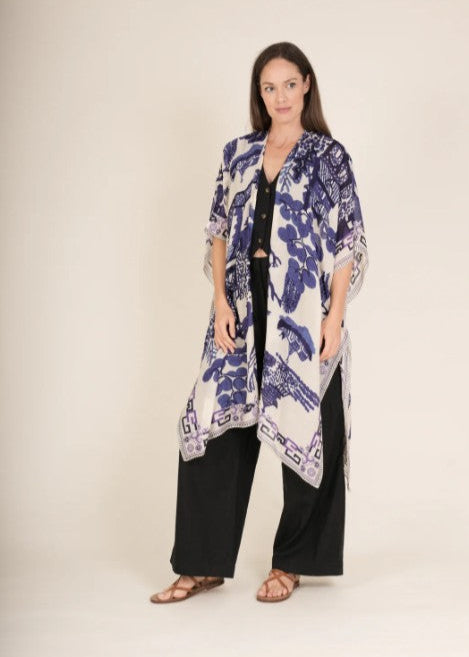 Greige Giant Willow Blue Throwover - One Hundred Stars