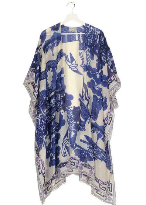 Greige Giant Willow Blue Throwover - One Hundred Stars