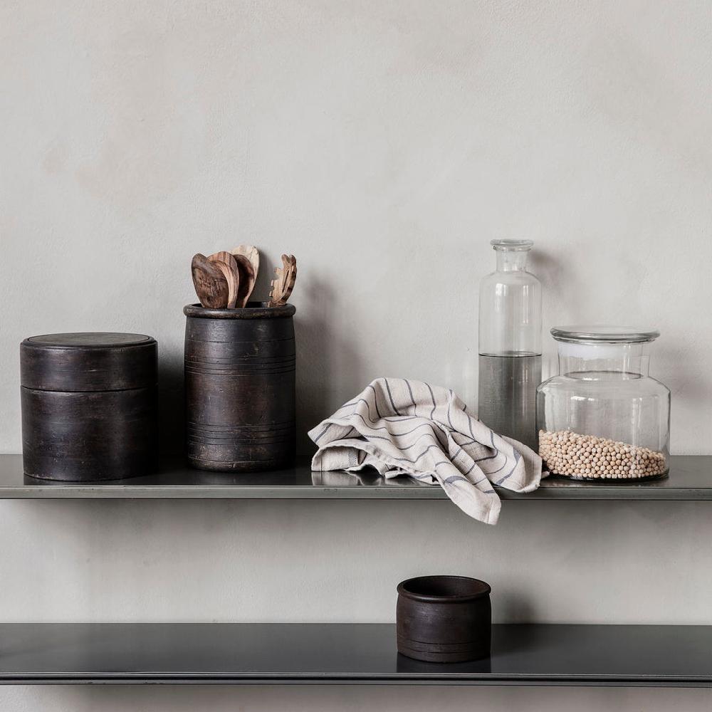 Greige Glass Water Bottle With Lid - Farma - House Doctor Denmark