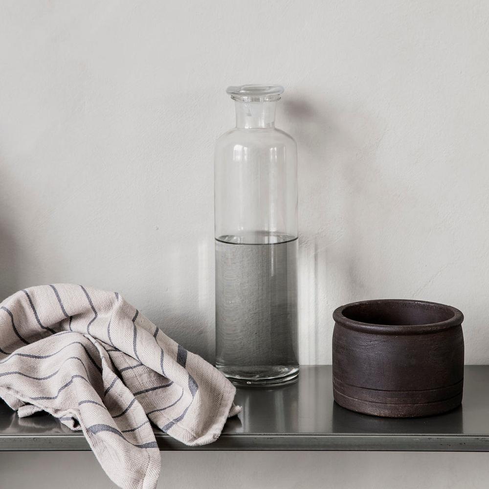 greige Glass Water Bottle with Lid - Farma - House Doctor Denmark