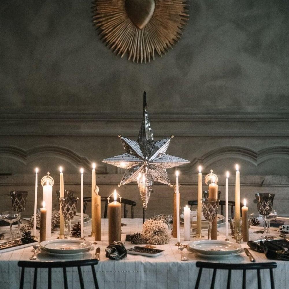 Greige Glorifier Stand For Faceted Mirror Star Or Heart Ornaments - Boncoeurs