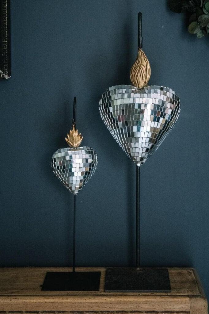 greige Glorifier Stand for Faceted Mirror Star or Heart Ornaments - Boncoeurs
