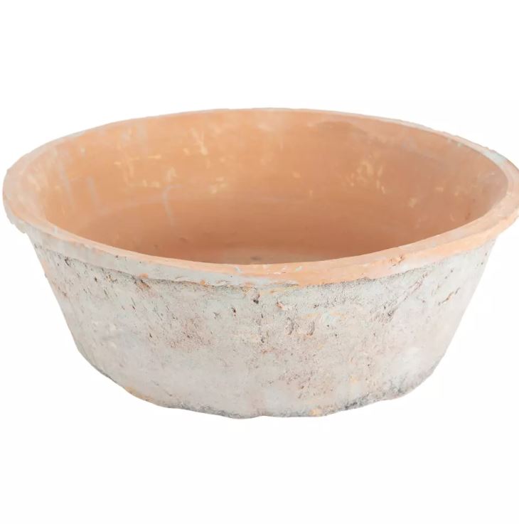 Greige Aged Redstone Dish Planter