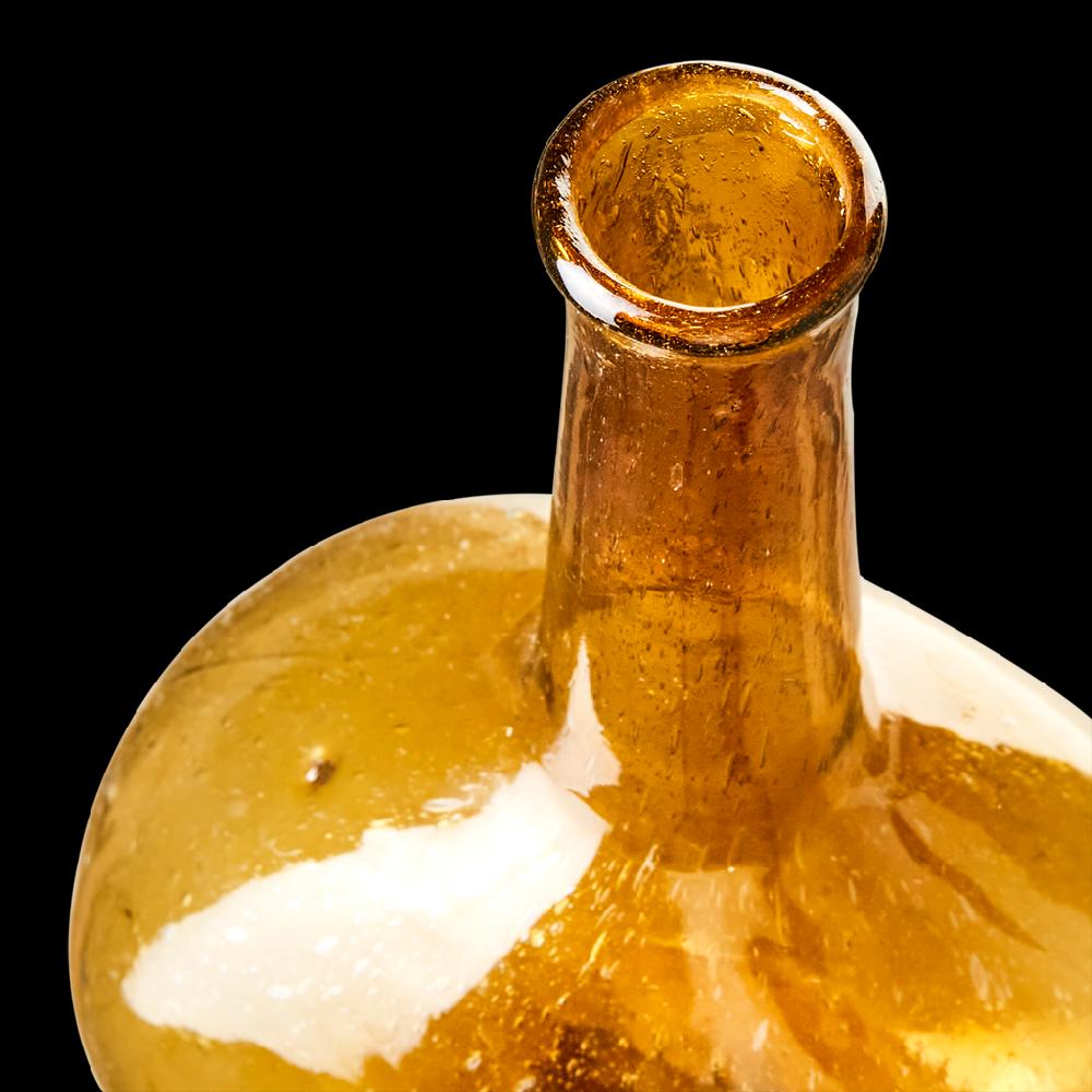 Greige Amber Recycled Glass Vase B