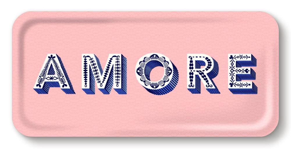 greige Amore Tray - Light Pink - 32x15cm