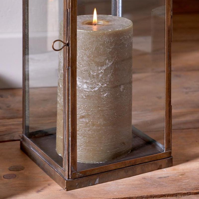 Greige Antique Brass Narrow Arch Top Lantern