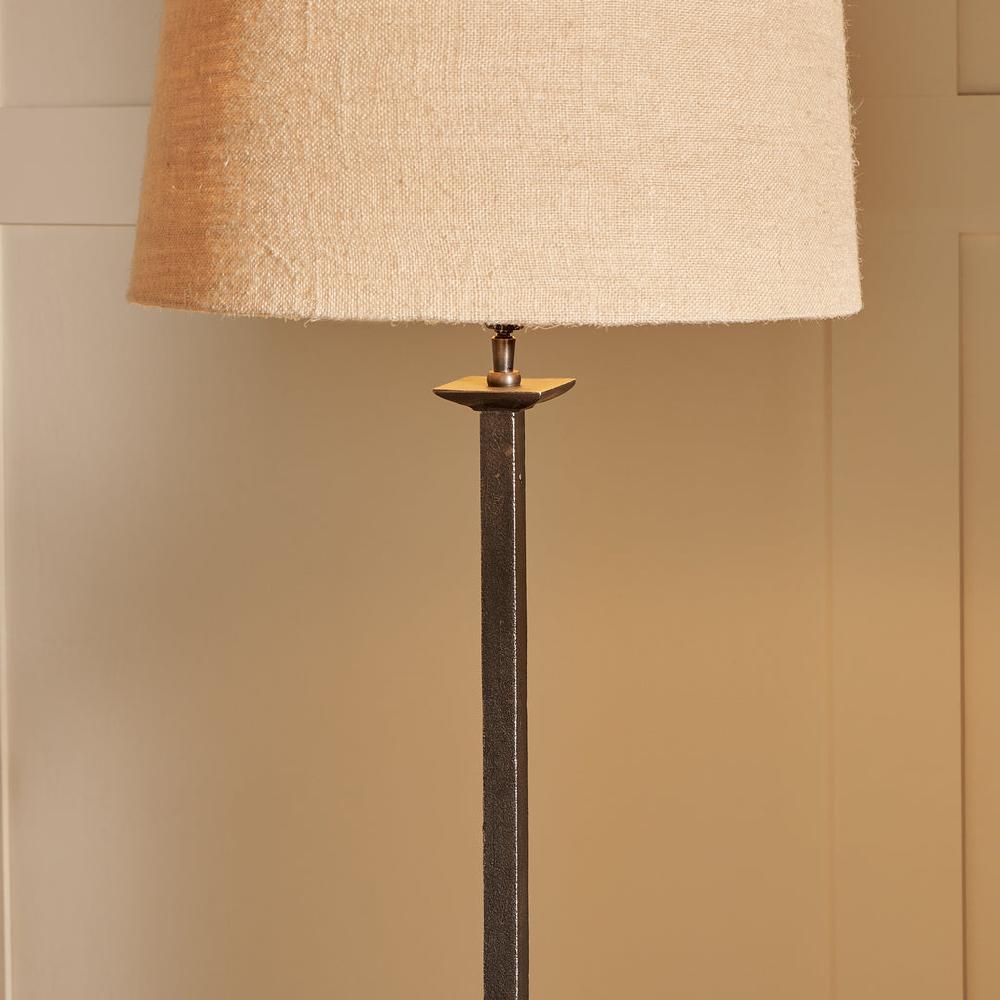 Greige Antique Bronze Finish Tripod Floor Lamp