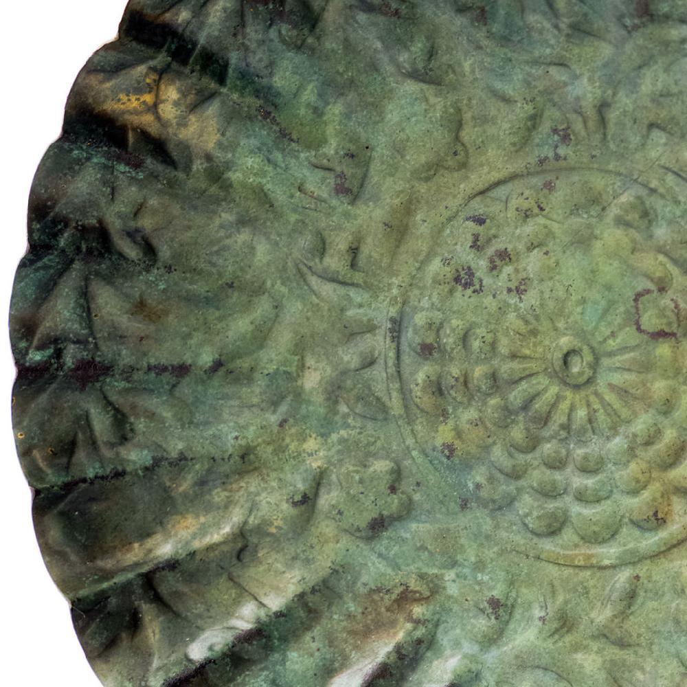 Greige Antique Green Iron Candle Tray - 14cm