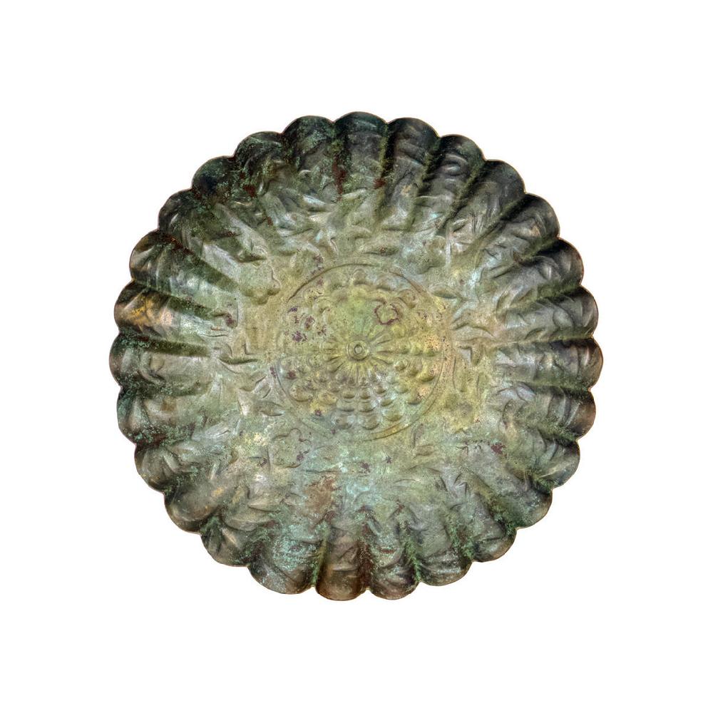 greige Antique Green Iron Candle Tray - 14cm