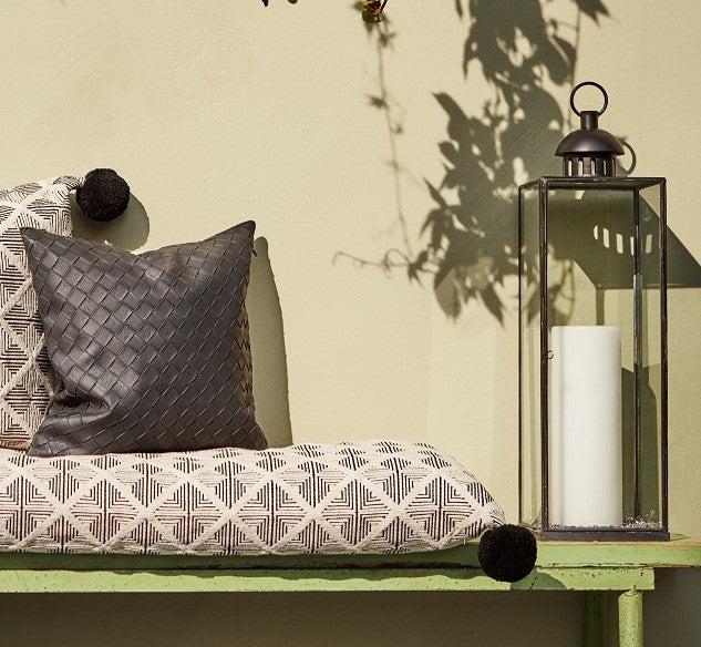 Greige Antiqued Metal Albi Lantern - Three Sizes