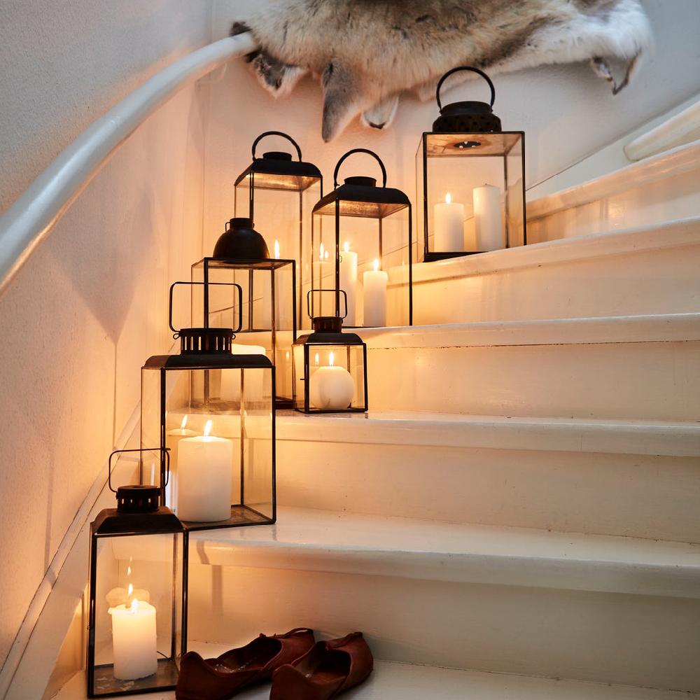 Greige Antiqued Metal Antibes Lantern - Three Sizes