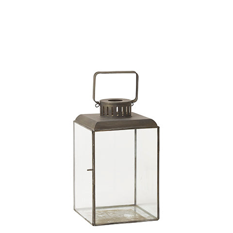 Greige Antiqued Metal Antibes Lantern - Three Sizes