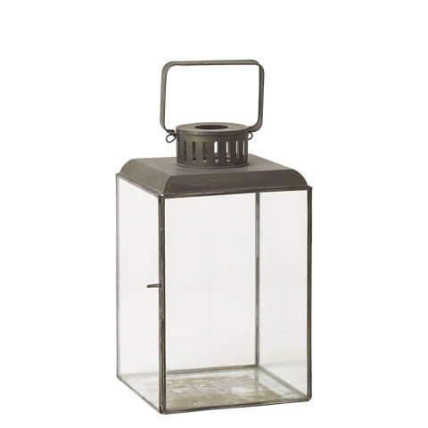 greige Antiqued Metal Antibes Lantern - Three Sizes