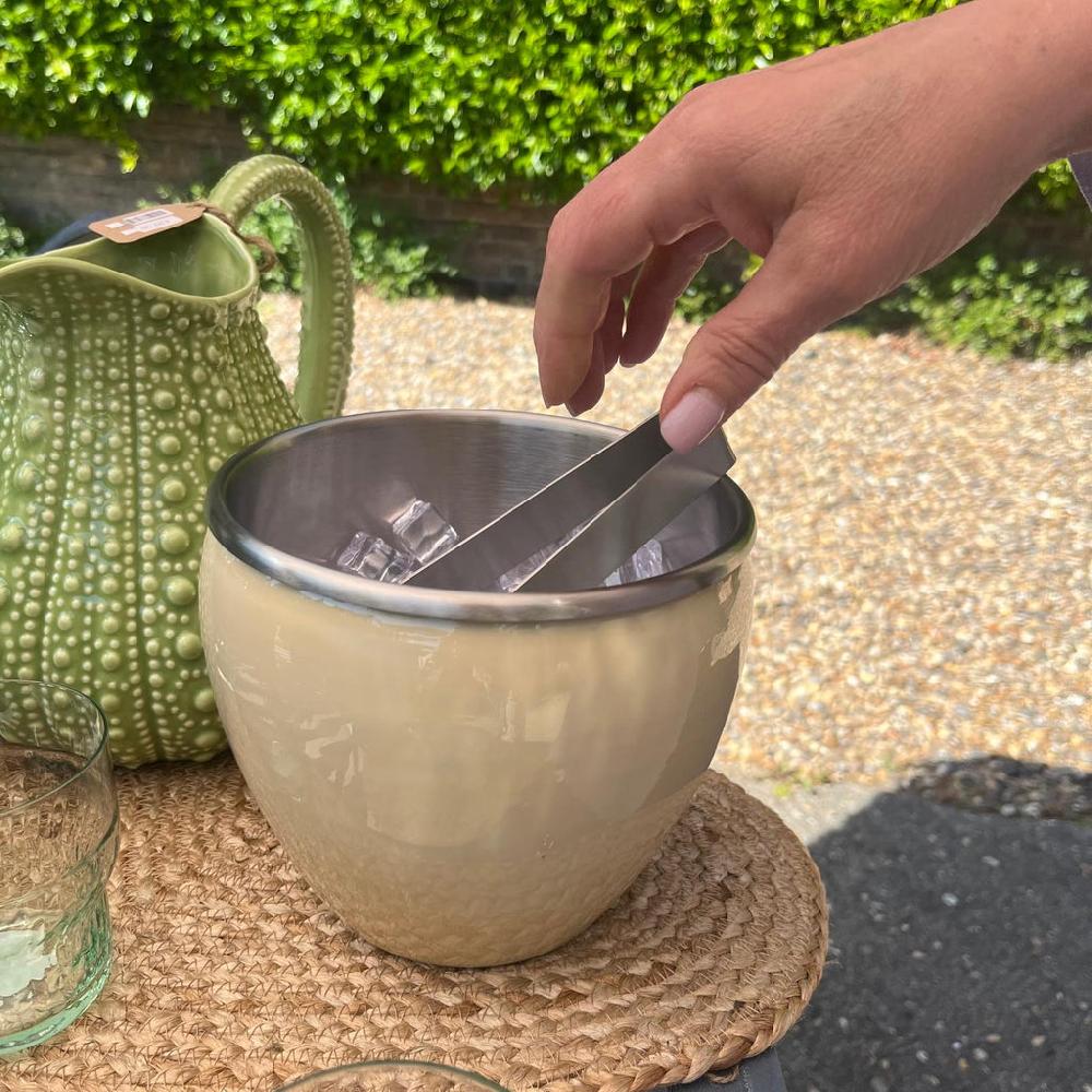 Greige Apple Ice Bucket In Nude