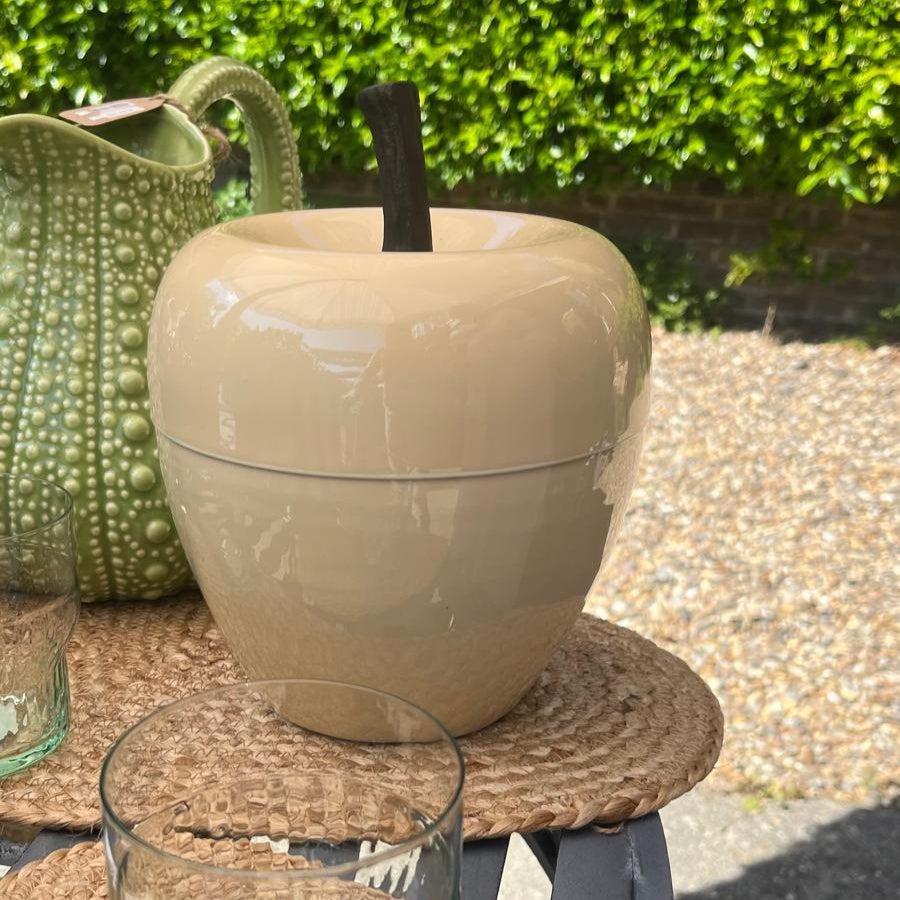 Greige Apple Ice Bucket In Nude