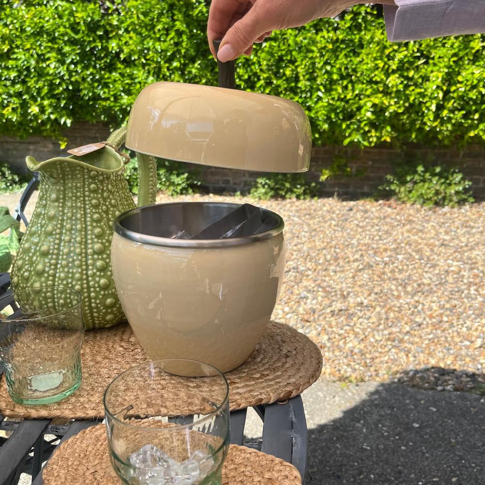 Greige Apple Ice Bucket In Nude