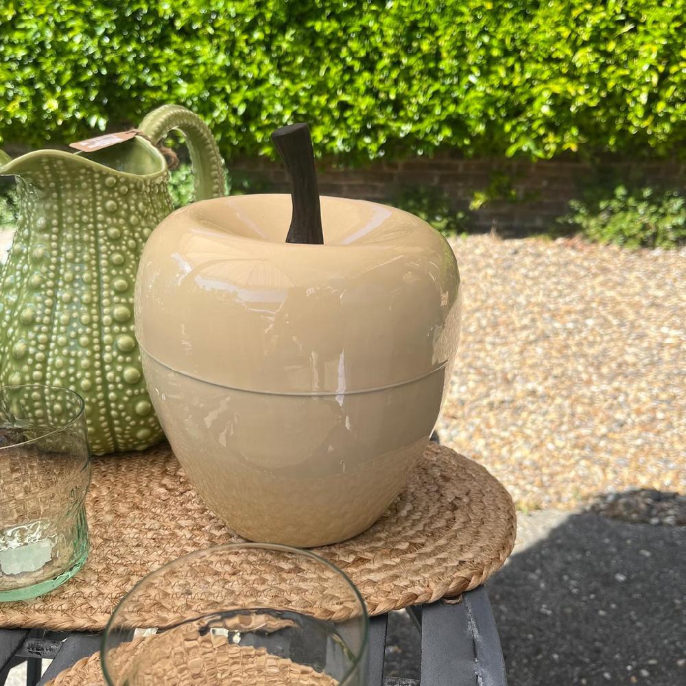 greige Apple Ice Bucket in Nude