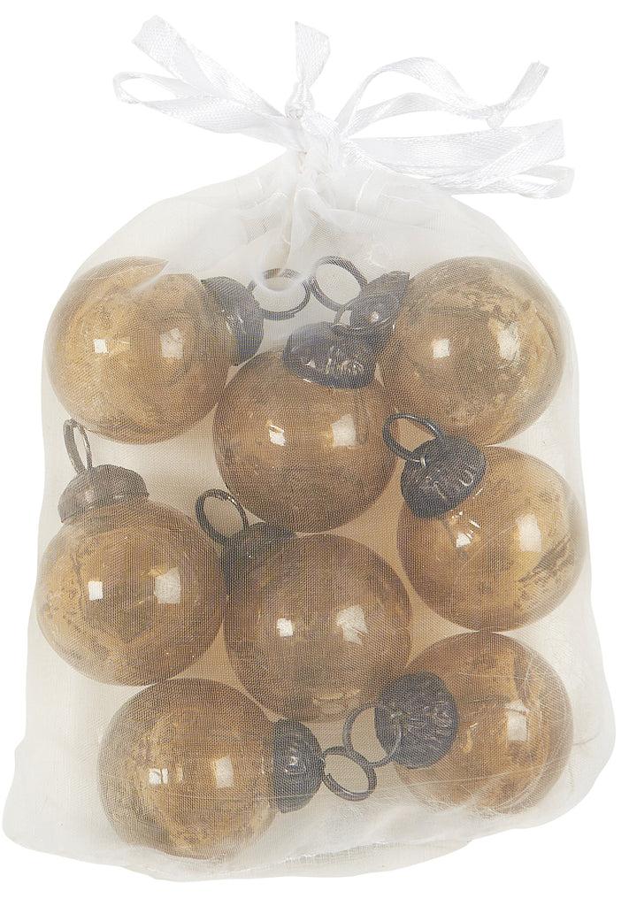 Greige Bag Of Mini Glass Baubles - Various Colours