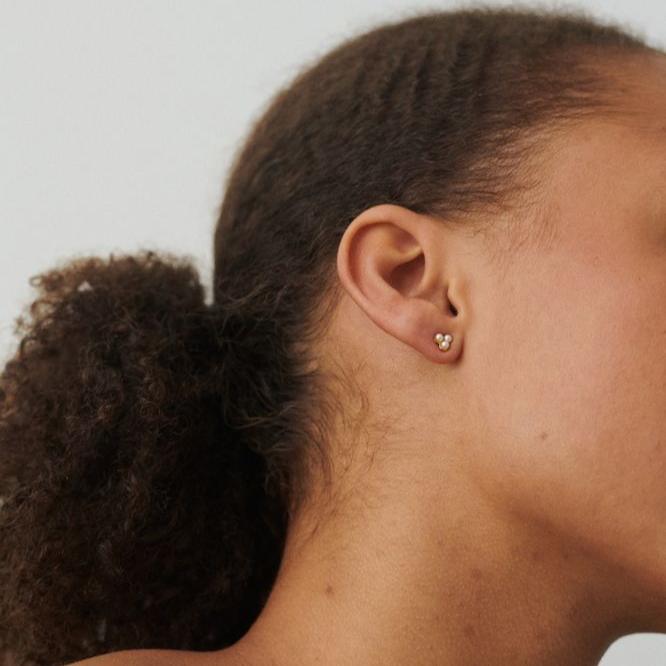 Greige Bay Earsticks - Silver - Pernille Corydon