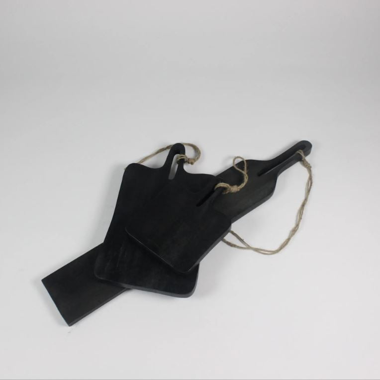 greige Black Mango Wood Serving Platters