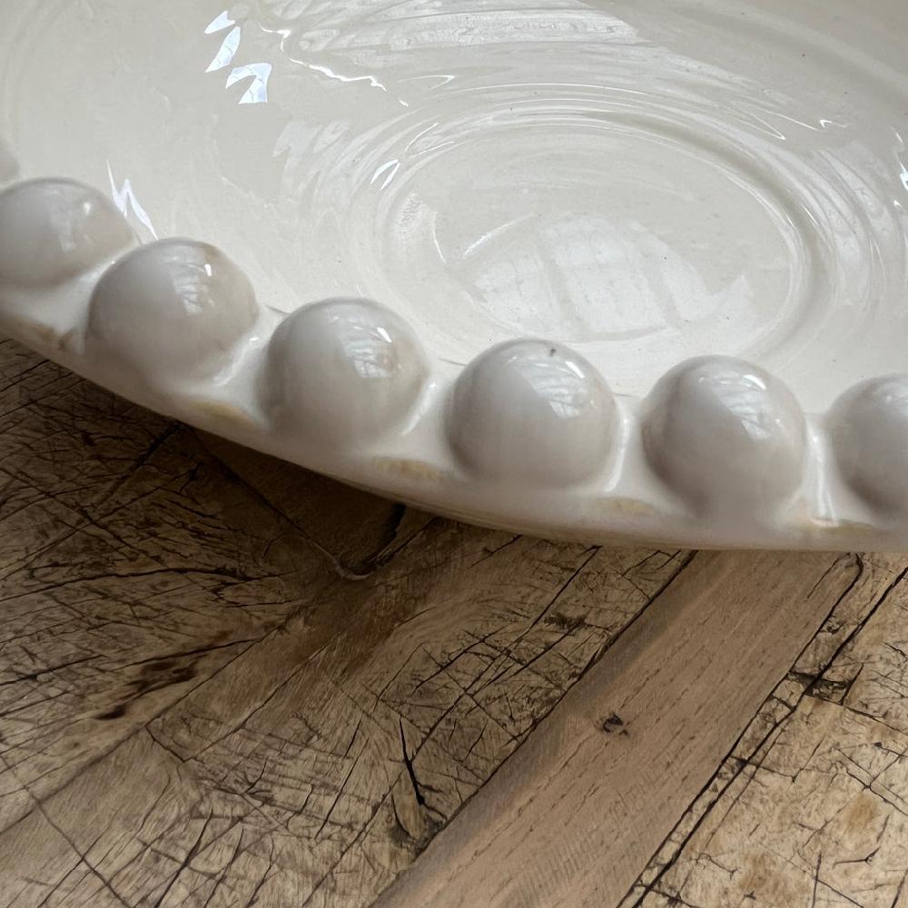 Greige Bobble Rim Serving Bowl - Large - Ivory