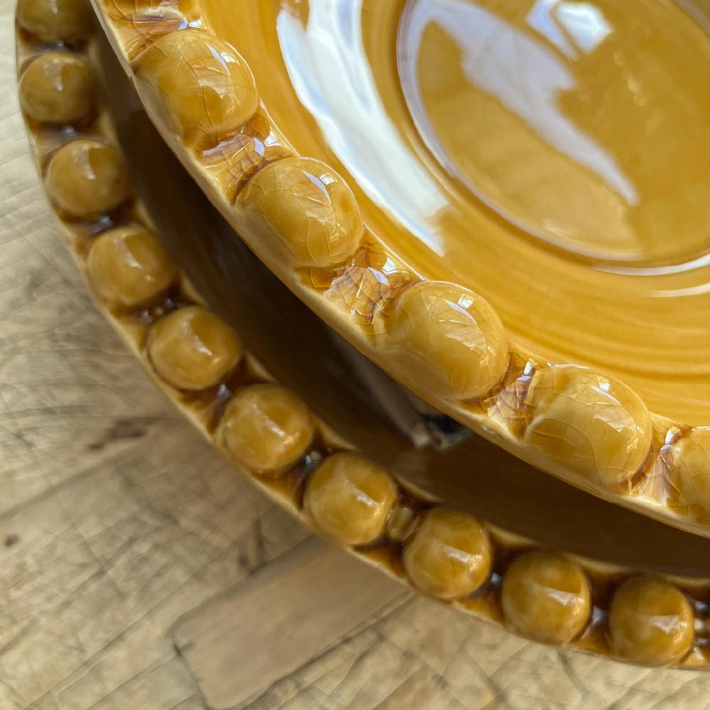 Greige Bobble Rim Serving Bowl - Large - Ochre