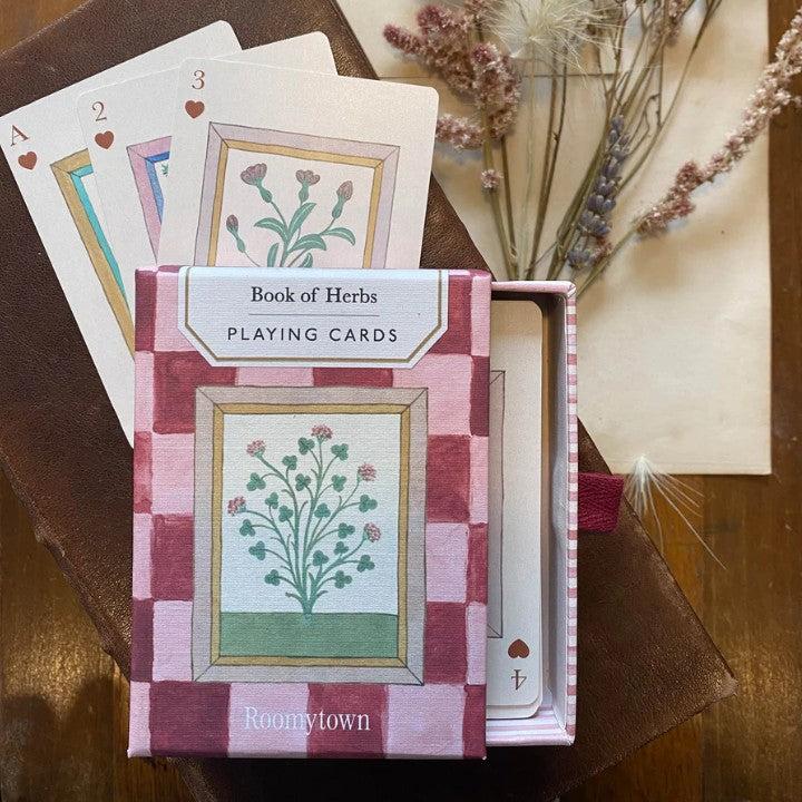 greige Book of Herbs Single Playing Card Deck