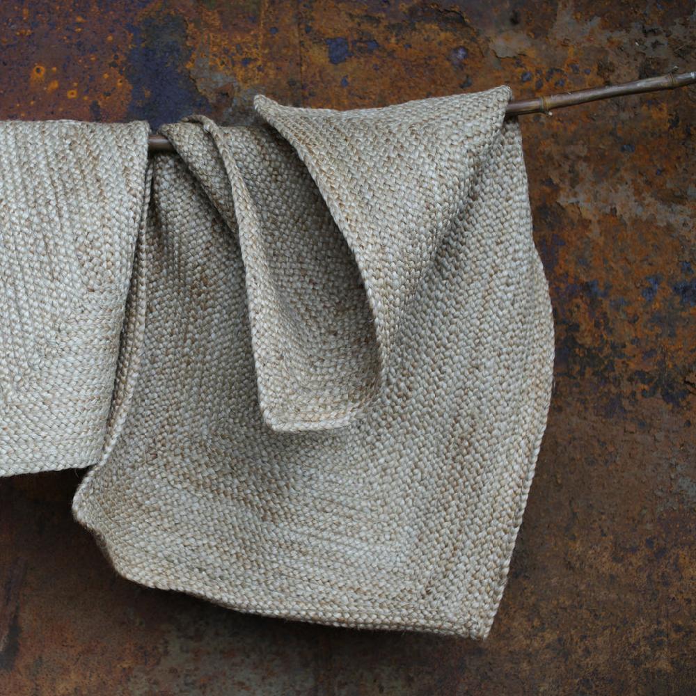 greige Braided Hemp Rug - Natural - Three Sizes