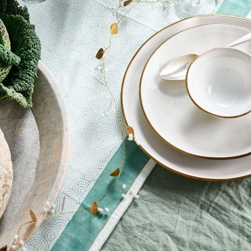 Greige Brass And White Berries Garland