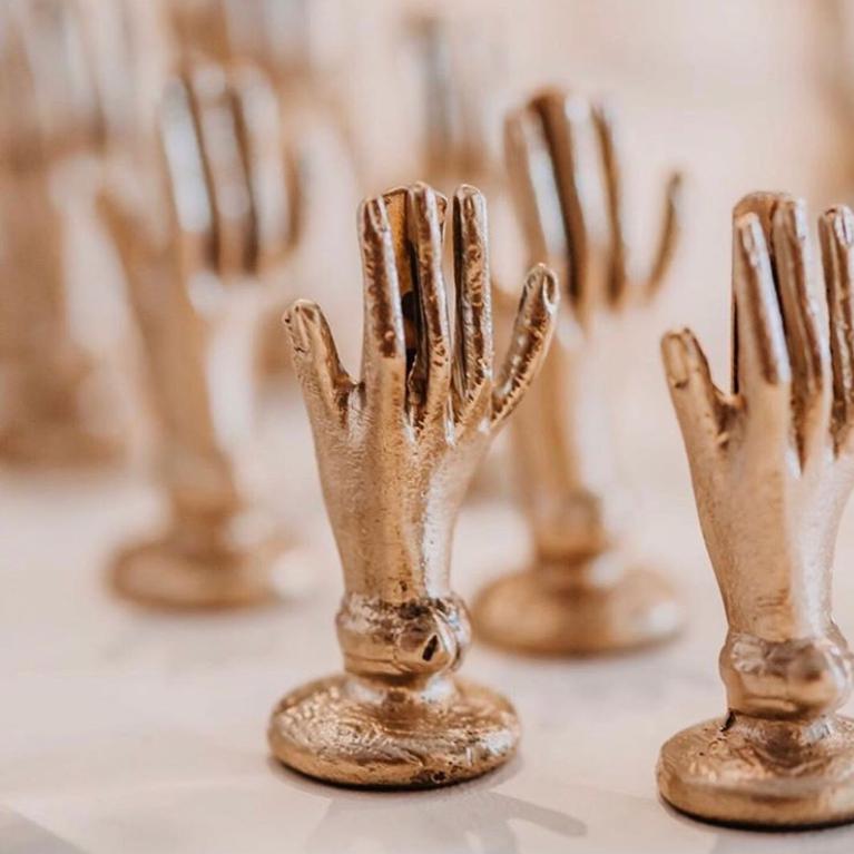 Greige Brass Hand Card Holder Or Place Name Holder