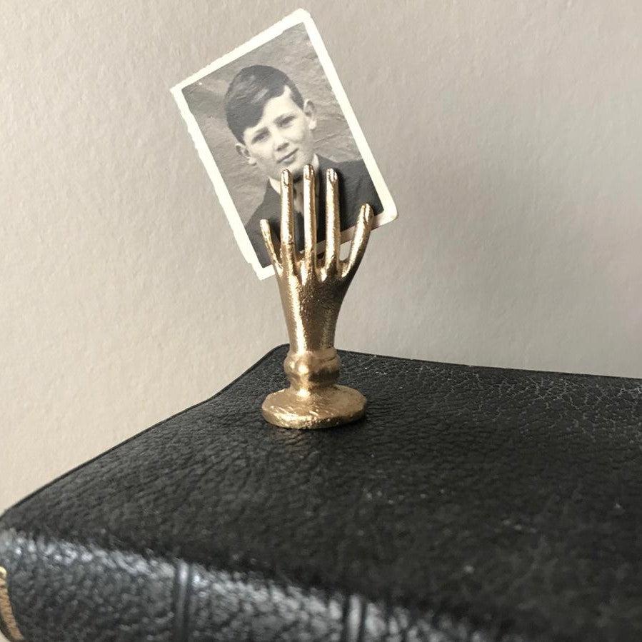 Greige Brass Hand Card Holder Or Place Name Holder