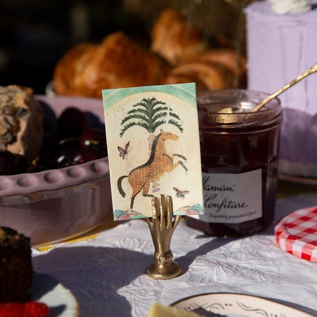 Greige Brass Hand Card Holder Or Place Name Holder